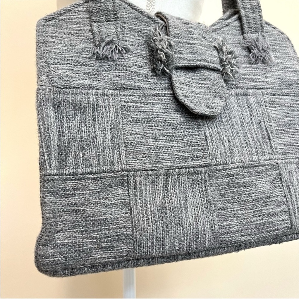 Vintage Au Terroir Hand Loomed Wool Tote Bag - Made in Quebec Canada ๐จ๐ฆ - Picture 4 of 13